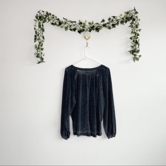 FREE PEOPLE WE THE FREE Gray Blue Slouchy Top - Picture 5 of 5